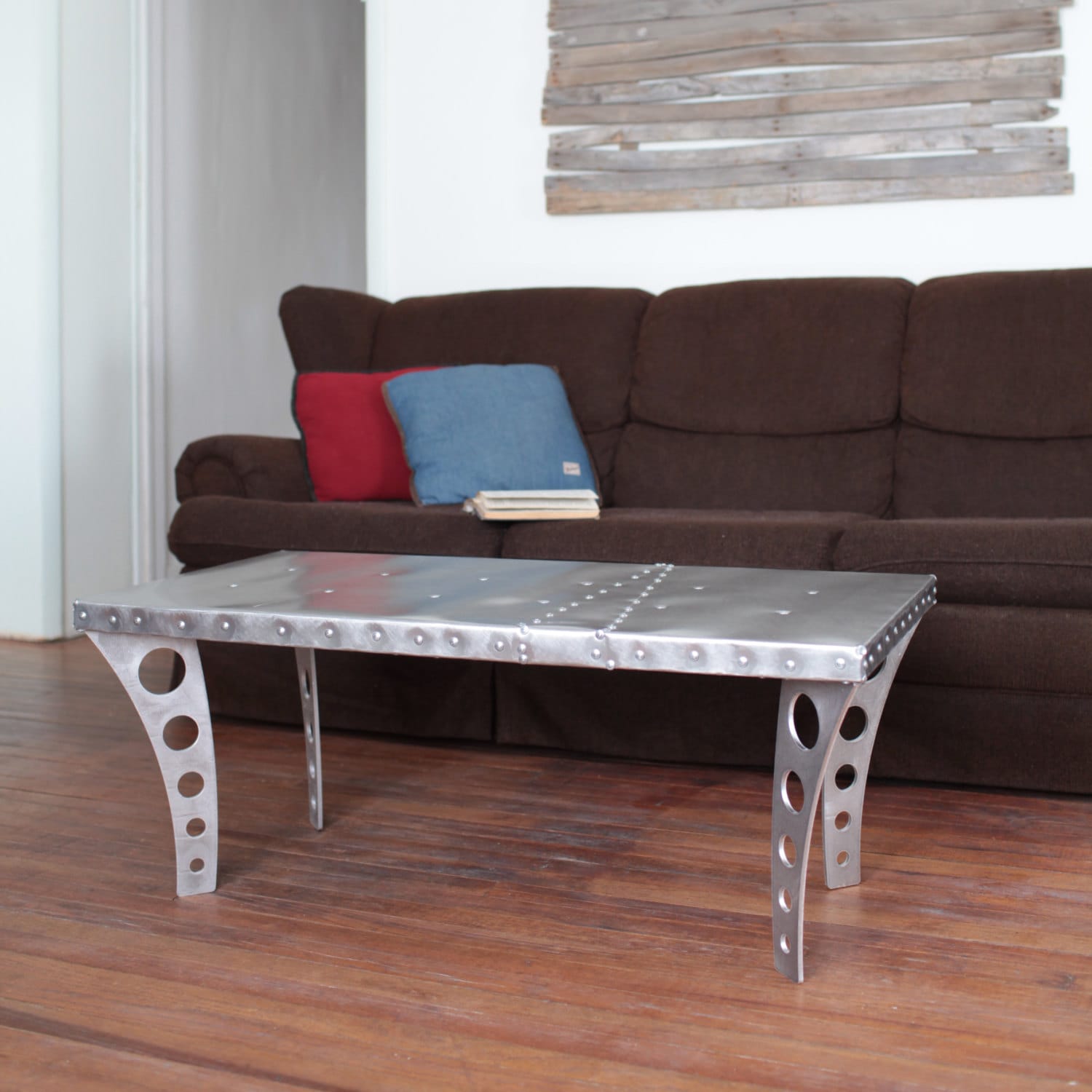 Table Basse Ouessant - Aile d'avion - 70 x 70 x 53 - Charmot Clair