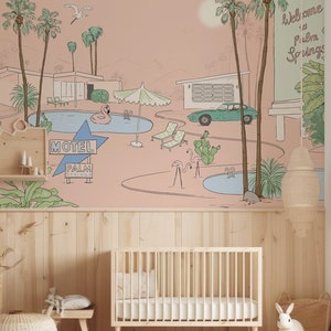 Tropische Tapete - PALM SPRINGS peach