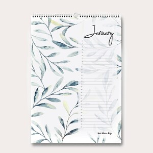 Verjaardagskalender Botanische Kalender A4 WATERCOLOR gratis verzending afbeelding 6