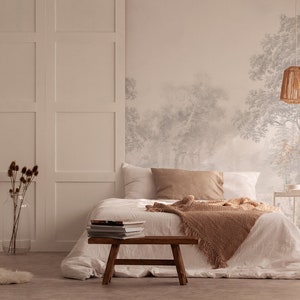 Papier peint paysage - Image grand format - JARDIN ROMANTIQUE gris