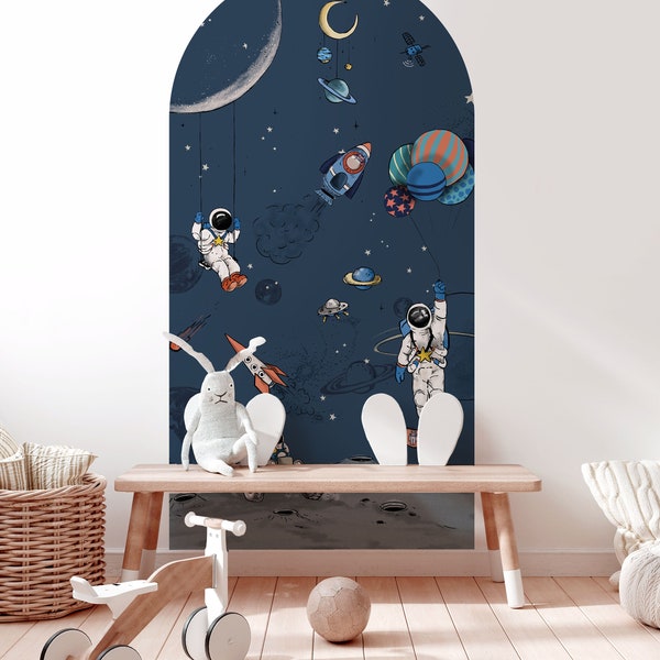 Peel and stick Arch Wallpaper Decal - Into The Galaxy Dark