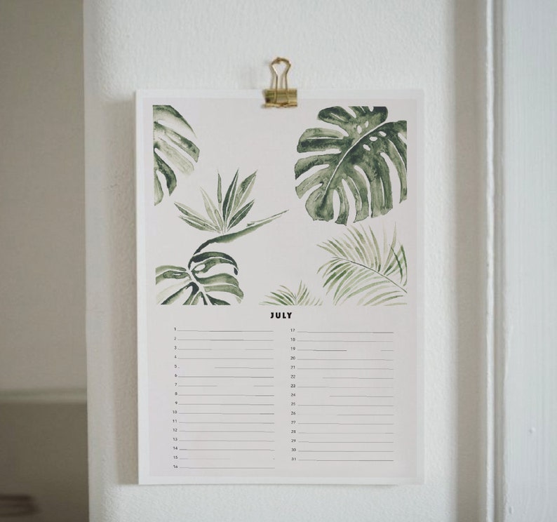 Perpetual Birthday Calendar Botanic Perpetual A4 free shipping image 4