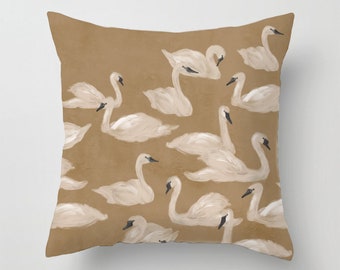 Outdoor Pillow - Dancing Swan earth