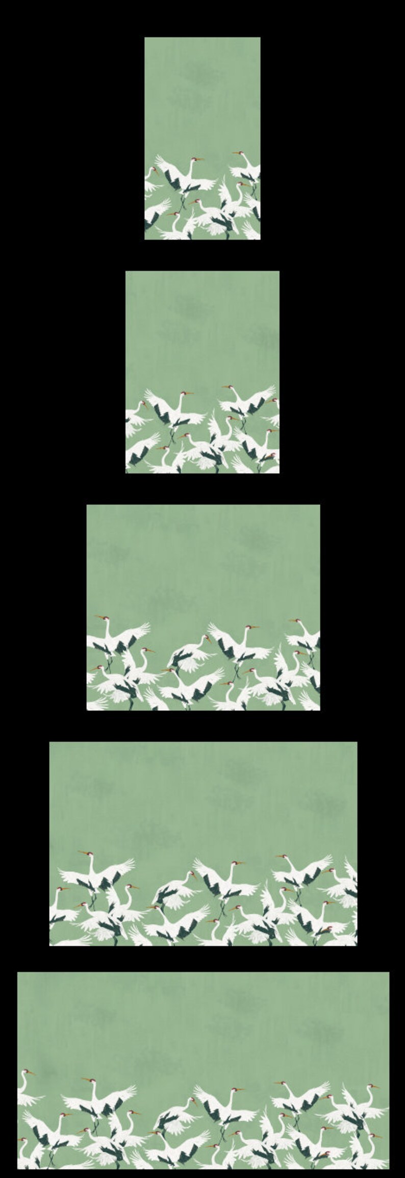 Carta da parati con uccelli - CICOGNA verde immagine 4