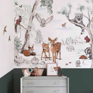 Carta da parati con animali - FORESTA MAGICA