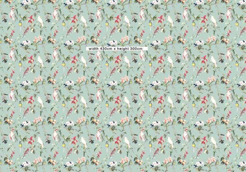 Unique design premium quality Wallpaper BIRDS OF PARADISE sea mint