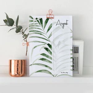 Verjaardagskalender Botanische Kalender A4 WATERCOLOR gratis verzending afbeelding 3