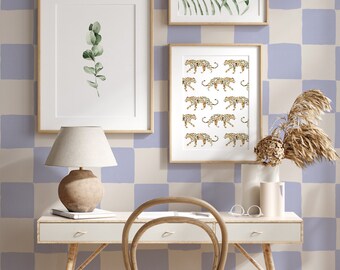 Wallpaper on roll - Check Mate Light Blue