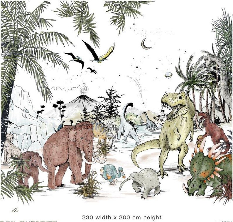 Dinosaur Wallpaper PREHISTORIC - Etsy