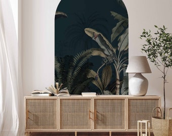 Schil en plak Arch Wallpaper Decal - Dreamy Jungle Dark