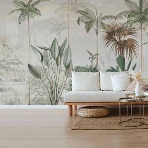 Jungle Wallpaper - Tropische Wildnis - beige/grün