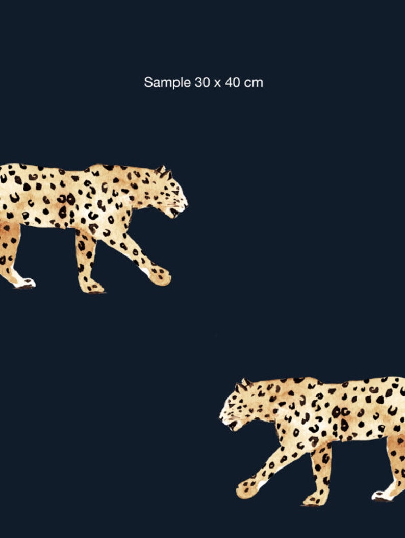 Wallpaper LEOPARD NAVY BLUE Unique design premium quality Etsy