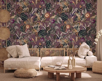 Jungle Wallpaper - BOLD BOTANICS - Aubergine