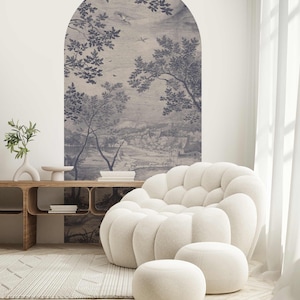 Peel and stick Arch Wallpaper Decal - Into The Woods Blue