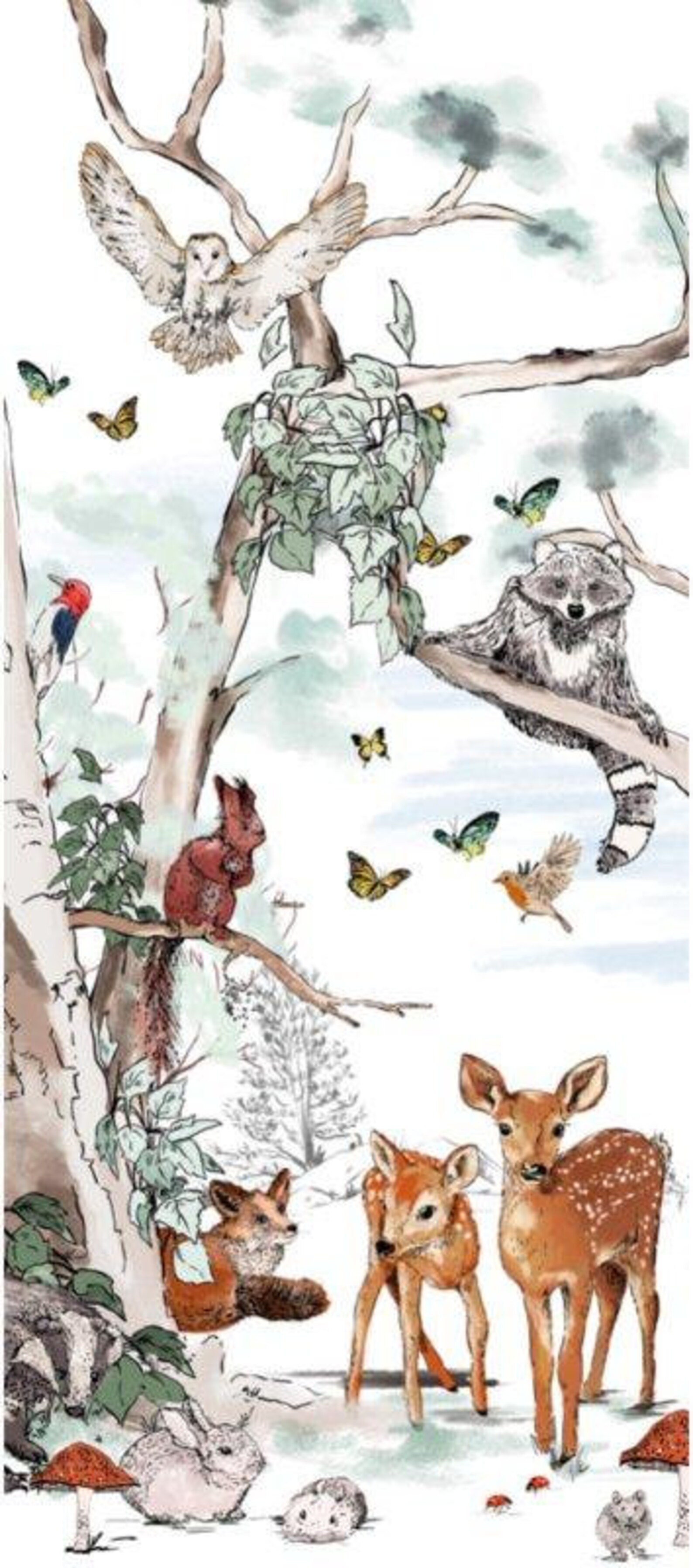 Animal Wallpaper MAGICAL FOREST | Etsy