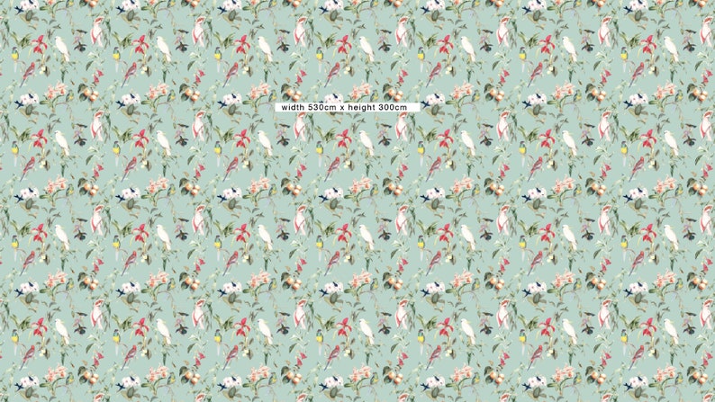 Unique design premium quality Wallpaper BIRDS OF PARADISE sea mint