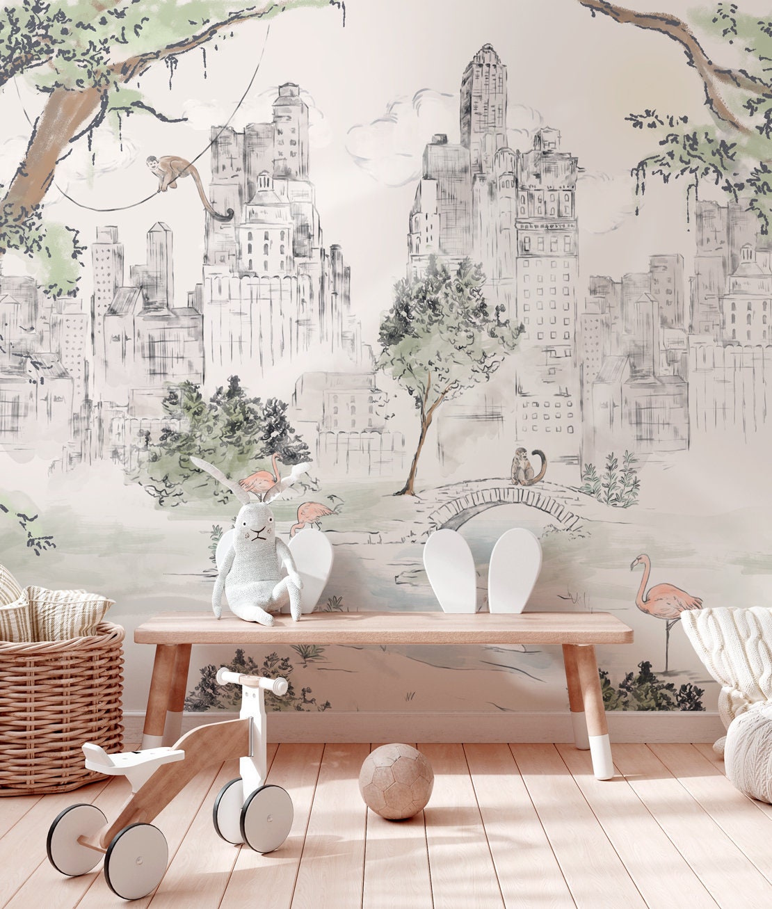 New York Tapete - CENTRAL PARK gebrochenes Weiss - Etsy Schweiz, image size:1110x1307