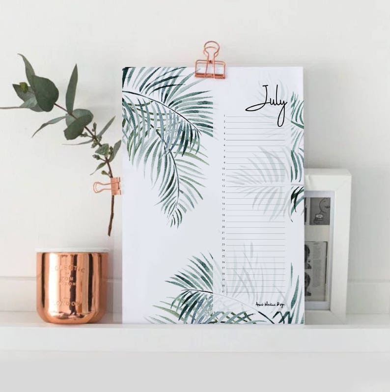 Verjaardagskalender Botanische Kalender A4 WATERCOLOR gratis verzending afbeelding 2