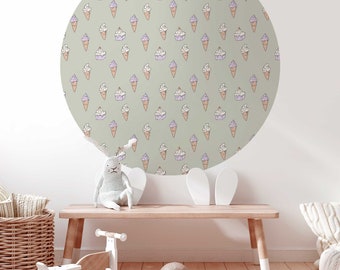 Round wall sticker - Ice Cream Green