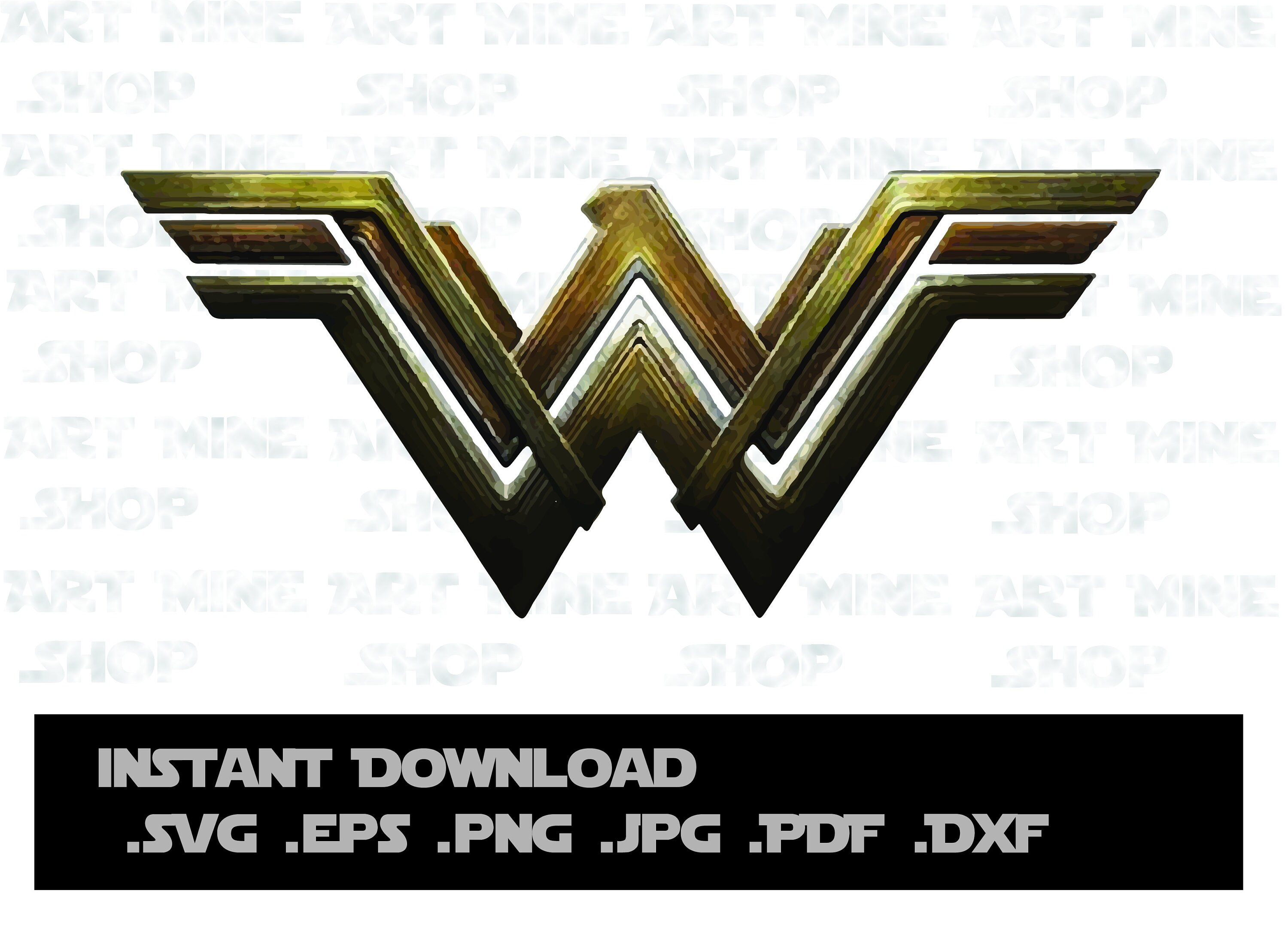 Dc Wonder Woman Logo Superhero Svg Dxf Png Eps Jpg Pdf Vector Etsy