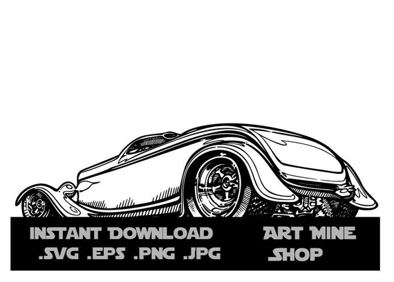 Download Hot Rod Car 21 Classic Vintage Retro Car Eps Svg Digital Etsy PSD Mockup Templates