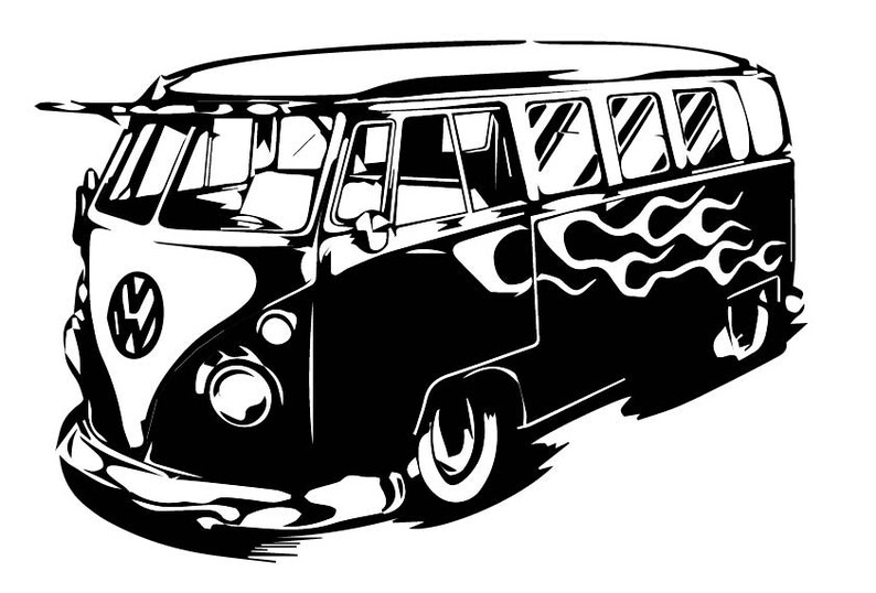 Download VW T1 hot rod 1 Classic Vintage Retro Car .EPS .SVG Digital | Etsy