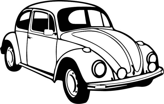 Vw Beetle 1 Classic Vintage Retro Car Eps Svg Digital Etsy
