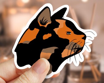 Tortitude Tortoiseshell Cat Sticker, Tortie Cat Vinyl Decal, Funny Cat Lover Gift, Laptop Sticker