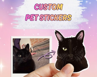 Custom Pet Sticker Pack | Personalized Pet Drawing | Custom Dog or Cat Stickers | Pet Lover Gift