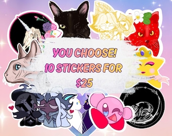 Pick 10 Sticker Bundle | Choose Your Own Stickers | Cute Kawaii Sticker Pack | Gift Sticker Set