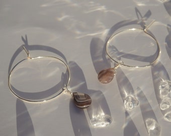 Smoky Quartz Hoop Earrings