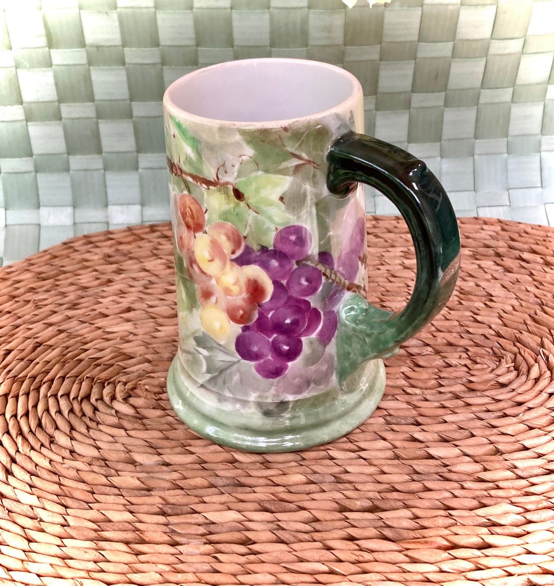 Vintage Limoge Porcelain Mug/vase Hand Painted French China Tankard