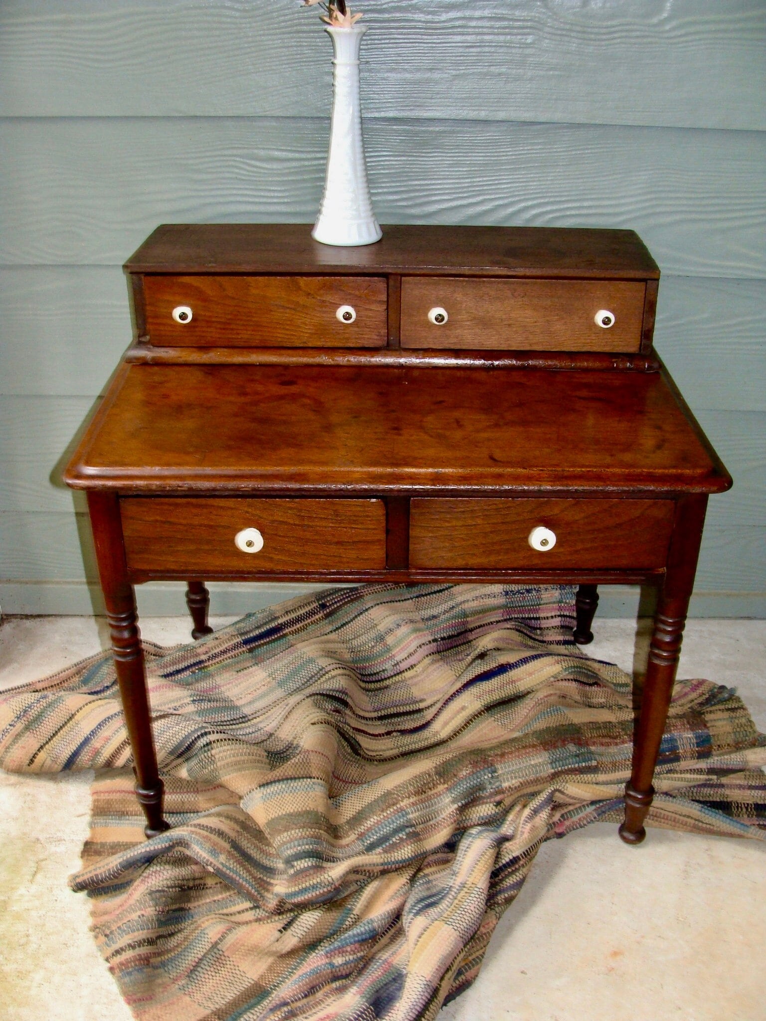 REDUCED Antique Side Table With Desk Box Handcrafted Four Etsy