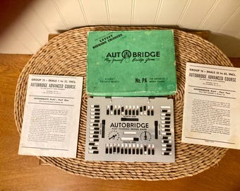 Vintage Auto Bridge Game 1957 with Instructions Unique "Pocket Model"  Intermediate Play Collector's Item!