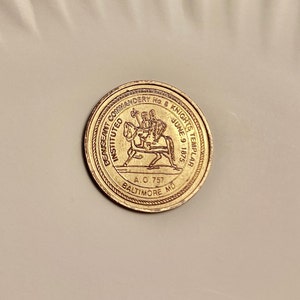 CLEARANCE Knights Templar Masonic Medallion 1976 200th Anniversary Beauseant Commandery No 8 Rare Vintage
