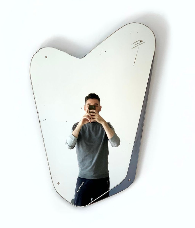 Rockabilly asymmetric wall mirror. Mid century vintage 50s. image 2