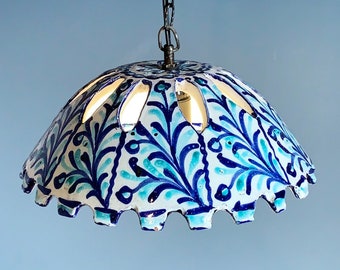 Ceiling lamp, Fajaluaza ceramic (Granada, España). MId century vintage 60s-70s.