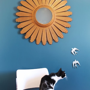 29 Espejo dorado glamoroso con rayos de sol con pequeños espejos Espejos de  pared decorativos Vintage starburst Decoración de granja Fase lunar para  colgar en la pared -  México