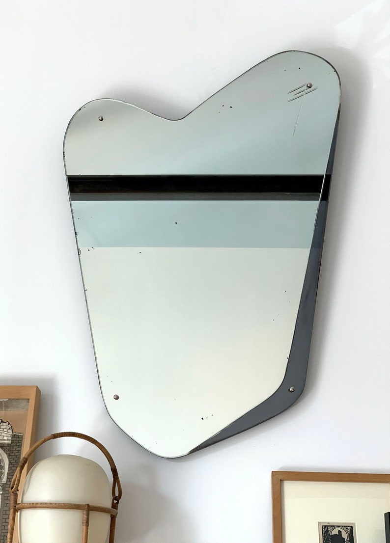 Rockabilly asymmetric wall mirror. Mid century vintage 50s. image 3