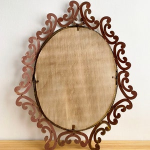 Golden forging mirror, gilt iron. Mid century original vintage, from the 50s-60s. image 10