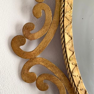 Golden forging mirror, gilt iron. Mid century original vintage, from the 50s-60s. image 7