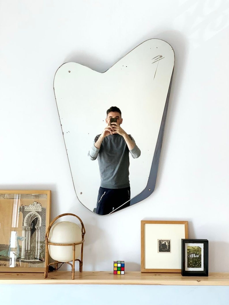 Rockabilly asymmetric wall mirror. Mid century vintage 50s. image 1