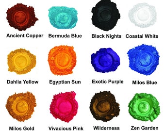 Mica Powder, Resin Color, Pigment Powder, Soap Colorant, Slime, Cosmetics, Watercolors, Paint - Mica - 10 Grams Each