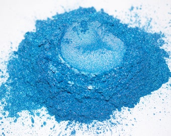 Ocean Waves Blue Mica Powder, Cosmetic Mica, Epoxy Resin, Soap Making, Aroma Beads, Watercolor Paint, Slime, Eyeshadow, Wax Melts, Indie Eye