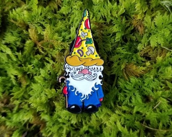 Pizza Gnome Pin | Enamel Pins | Funny Jewlery | Cute Pins | Gnome Enamel Pin | Brooches, Buttons, Badges for Bags Hats Backpacks