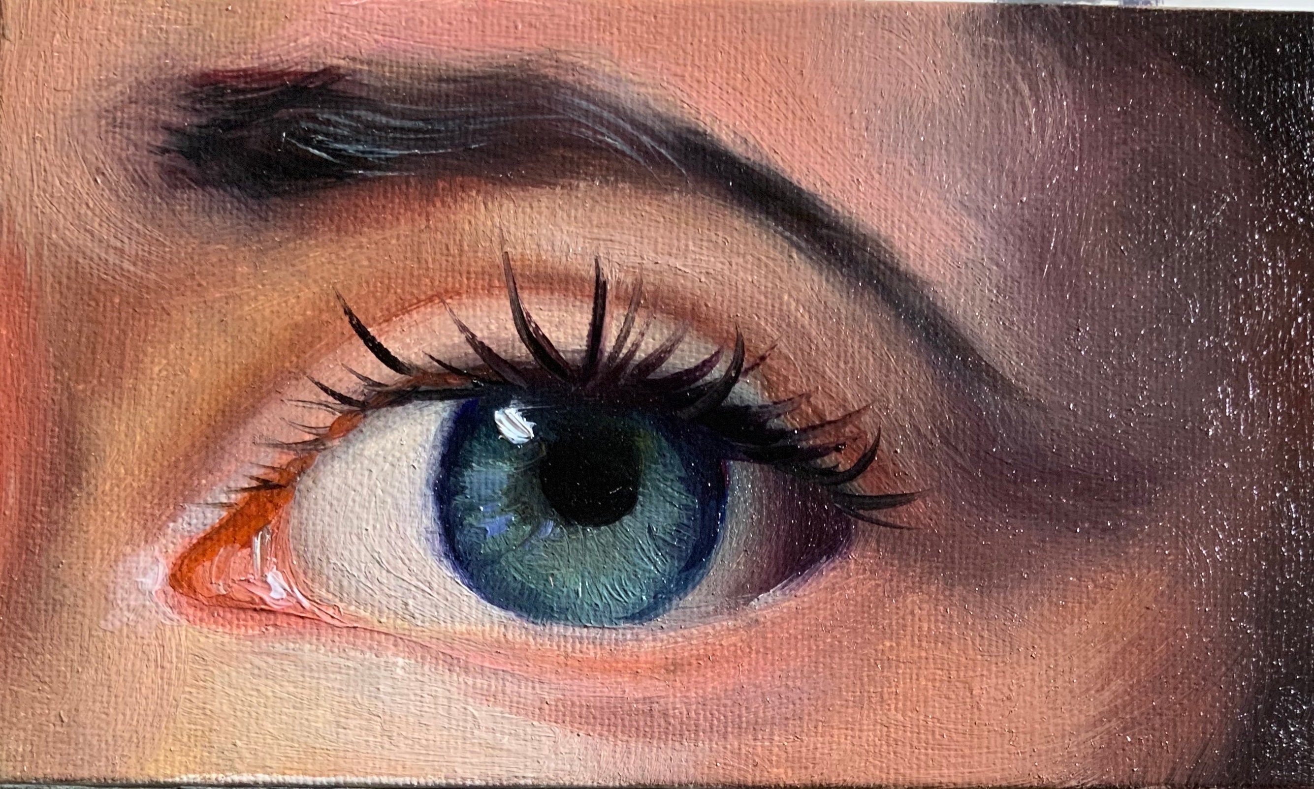 Blue Eye Original Oil Painting on canvas Portrait Art by Etsy