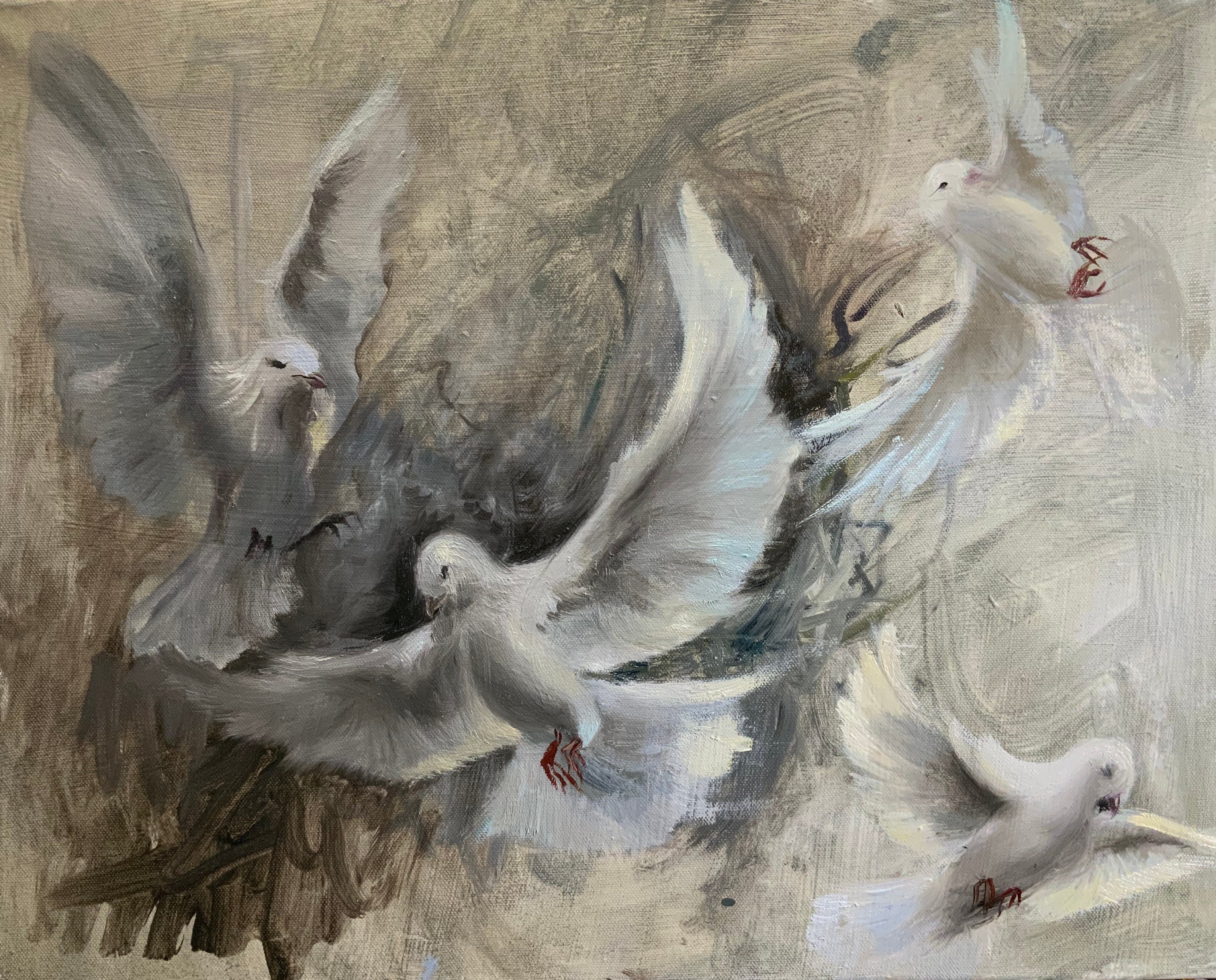 Flight of the Doves Original Oil Painting on canvas Bird Etsy