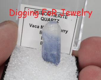 Natural Blue Dumortierite in Quartz Crystal Crystals --- Terminated - Very Pretty! From: Bahia, Brazil