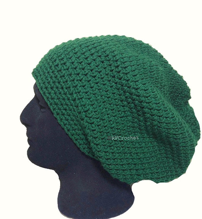 Forest Green Slouchy Beanie Vert Foncé Grand Fit Hommes image 0