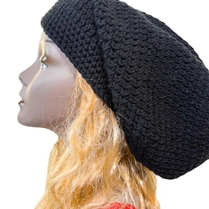 Gorro negro extragrande: pelo largo, cabezas grandes y rastas